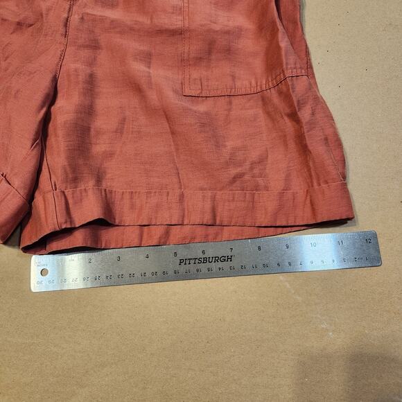 Zara Small $55 Pumpkin Satin Lyocell High Waist Shorts Autumn Goddess - Picture 2 of 11